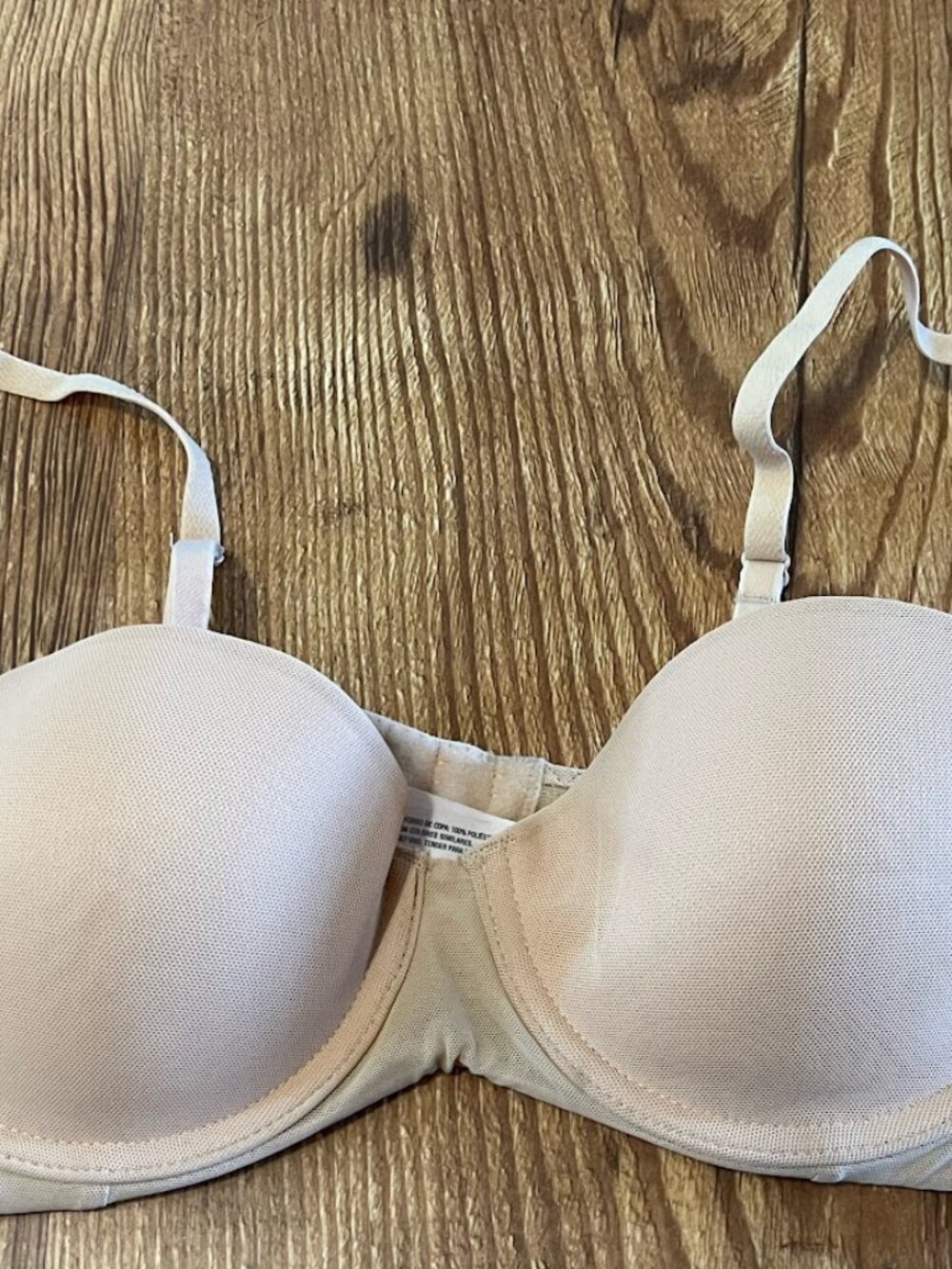 Auden Lightly Lined Strapless Bra, Underwire, Beige/Nude, 32C
